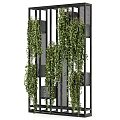 Modern Potted Plants Vertical Garden Design With Black Metal Frame And Green Drooping Vines