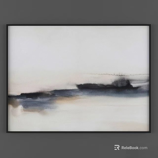 Modern Minimalist Framed Abstract Wall Art With Neutral Tones And Soft Brushstrokes 3d model 