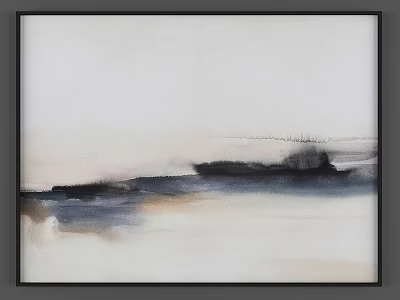 Modern Minimalist Framed Abstract Wall Art With Neutral Tones And Soft Brushstrokes 3d model
