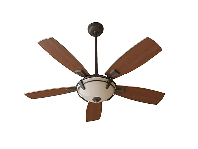 Ceiling Fan Light With Wooden Blades And Central Light Fixture For Modern Home Interior 3d model