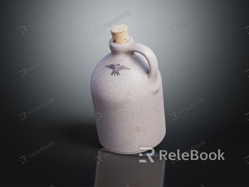 Modern Wine Pot Porcelain Wine Pot Wine Bottle Art Porcelain Bottle model