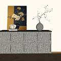 Middle Ancient Retro Bucket Cabinet Middle Ancient Style Entrance Cabinet Retro Style Decorative Cabinet Decorative Cabinet Ornaments Silent Style Bucket Cabinet Side Cabinet Middle Ancient Style Storage Cabinet 3d model