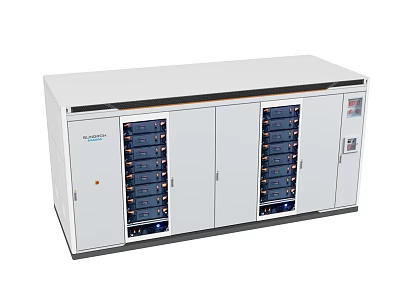 Commercial Industrial Equipment With White Cabinet Multiple Blue Control Panels And Interface 3d model