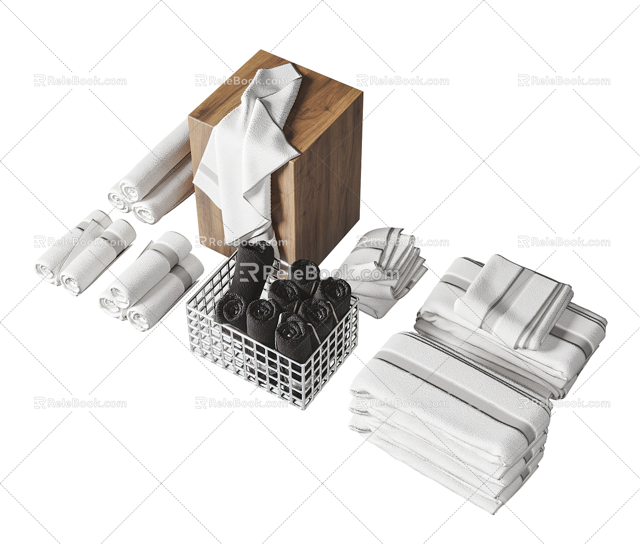 Modern Towels Bathroom Towels Bath Towels Combination 3d model