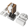 Modern Towels Bathroom Towels Bath Towels Combination 3d model