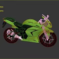 Green Sporty Motorcycle With Modern Design And Shiny Reflection On Dark Background