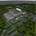 Aerial Planning Of Modern Campus With Academic Buildings Sports Field Roads And Green Landscaping
