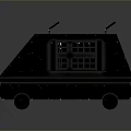 Black Toy Tank With Simple Design Wheels Top Cannons And Gray Background