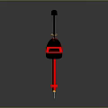 Compact Modern Black And Red Watercraft With Vertical Mast And Propeller Structure