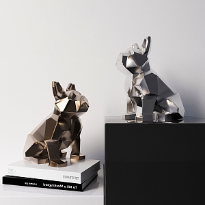 Geometric Dog Sculpture Ornaments Desktop Ornaments 3d model