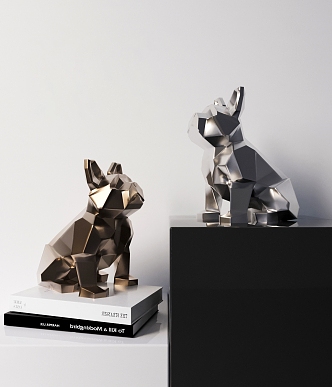 Geometric Dog Sculpture Ornaments Desktop Ornaments 3d model