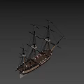 Game Movie Character Sailing Ship Model With Detailed Design And Multiple Masts