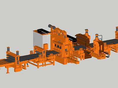 Industrial Equipment Production Line With Conveyor Belts Automated Machinery And Mechanical Components 3d model