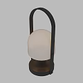 Two Modern Table Lamps With White Shade Black Frame And Brown Base Design 3d model