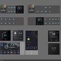 Various Smart Home Switch Panels with Digital Displays Temperature Control and Modern Designs
