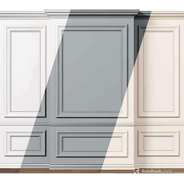 Modern Stylish Wall Paneling With Different Color Options And Simple Design Patterns 3d model