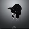 Cute Black Donkey Toy with White Face and Hooves in Cartoon Style on Smooth Surface