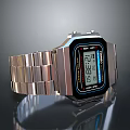 Sleek Digital Watch With Stainless Steel Band And LED Display For Everyday Use And Sports Activities