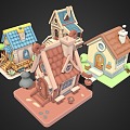 House Cabin Cartoon Cabin Cartoon House 3d model