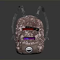 Pink Camouflage Backpack With Stylish Design And Multiple Pockets For Everyday Use 3d model