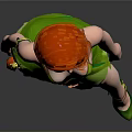 Enchanting Game Movie Character With Red Hair Green Leaf Dress And Flower Decoration