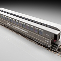 Train station wagon vintage train steam train bus 3d model