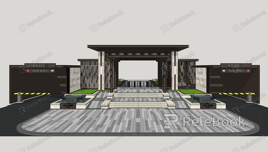 New Chinese Style Gate Community Gate model