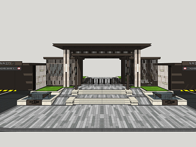 New Chinese Style Gate Community Gate model