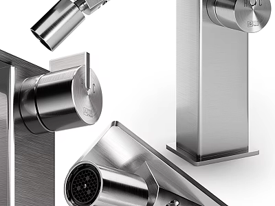Sleek Modern Stainless Steel Faucet With Adjustable Spout Handle And Polished Surface Design 3d model
