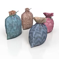 Colorful Fabric Storage Bags With Drawstring Closure And Various Patterns For Home Use