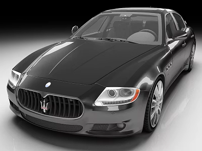 Black Maserati Luxury Sedan Showcasing Sleek Body Design Front Grille And Alloy Wheels 3d model