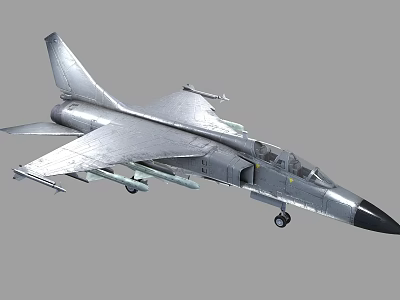 Silver Fighter Jet 3D Rendering With Detailed Design Missiles Cockpit And Landing Gear 3d model