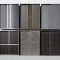 Modern Wardrobes With Various Designs Wooden Glass Door Panels In Gray And Dark Brown