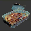 Open Blue Tuna Can With Red And Purple Meat Inside On Dark Background