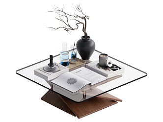 glass coffee table 3d model