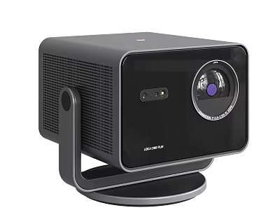 Modern Projection Monitoring Device With Black Housing And Adjustable Stand Lens 3d model