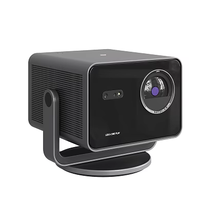 Modern Projection Monitoring Device With Black Housing And Adjustable Stand Lens 3d model