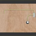 Brown Wooden Board With Yellow Tube Connected To White Knob And Gray Component