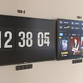 100 Inch Smart TV With Digital Clock Display And Streaming Apps Interface