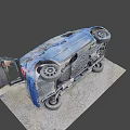 View Of Overturned Car Exposed Underbody With Damaged Mechanical Structure