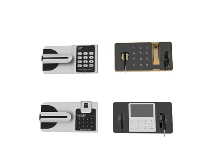 Various Electronic Door Locks With Keypad Fingerprint And Display Features 3d model