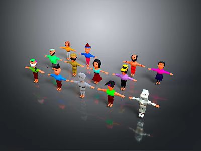 Character Cartoon Low Model Game Diverse Cartoon Characters Animation Characters Game Characters 3d model