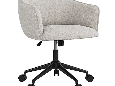 Light Gray Fabric Office Chair With Ergonomic Design Swivel Base And Black Metal Rolling Casters 3d model