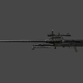 Tactical Sniper Rifle With Telescopic Sight Long Barrel And Black Tactical Finish
