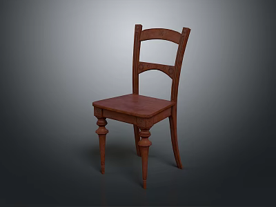 Wooden Office Chair With Simple Design Comfortable Backrest And Stable Legs For Office Use 3d model