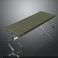 Portable Folding Bed Furniture With Green Surface And Metal Legs Design