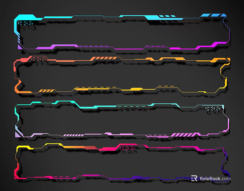 Colorful Decorative Lines With Vibrant Edges And Multiple Shades For Design Projects 3d model 