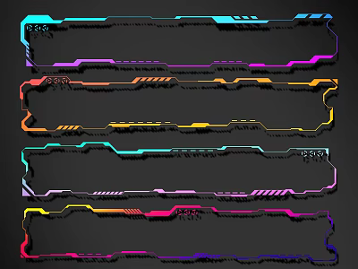 Colorful Decorative Lines With Vibrant Edges And Multiple Shades For Design Projects 3d model