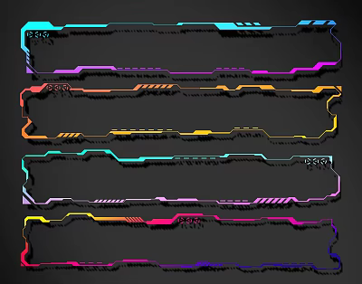 Colorful Decorative Lines With Vibrant Edges And Multiple Shades For Design Projects 3d model