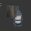Industrial Metal Wall Light With Square Base And Cage Shade Design